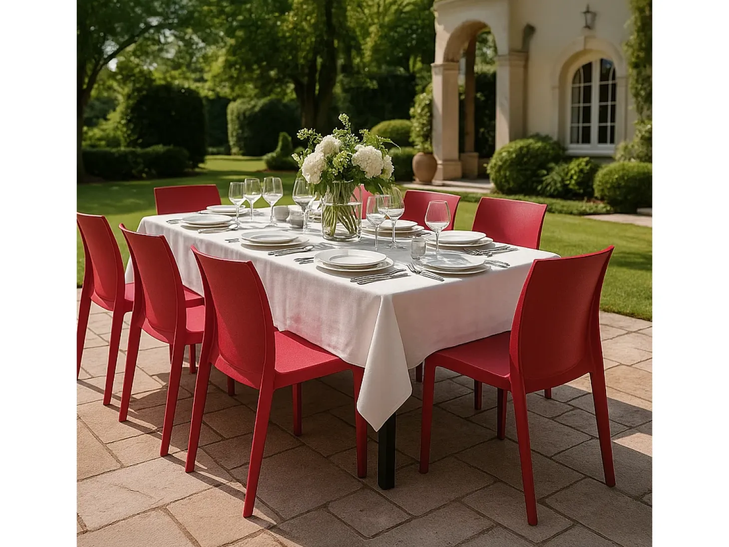22 Silla de cocina Apilable de Polipropileno Rome Grand Soleil Stock - Rojo