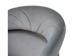 1 silla de comedor en terciopelo gris con respaldo acolchado y patas de metal dorado