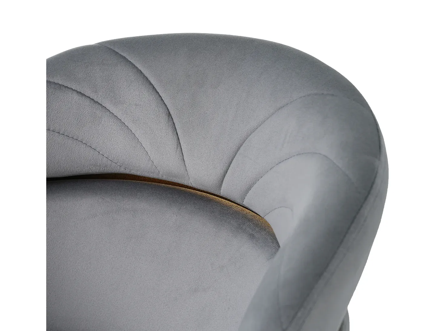 1 silla de comedor en terciopelo gris con respaldo acolchado y patas de metal dorado