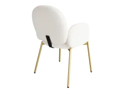 1 Silla en felpa - patas de metal dorado - silla de tocador - silla de comedor - Beige