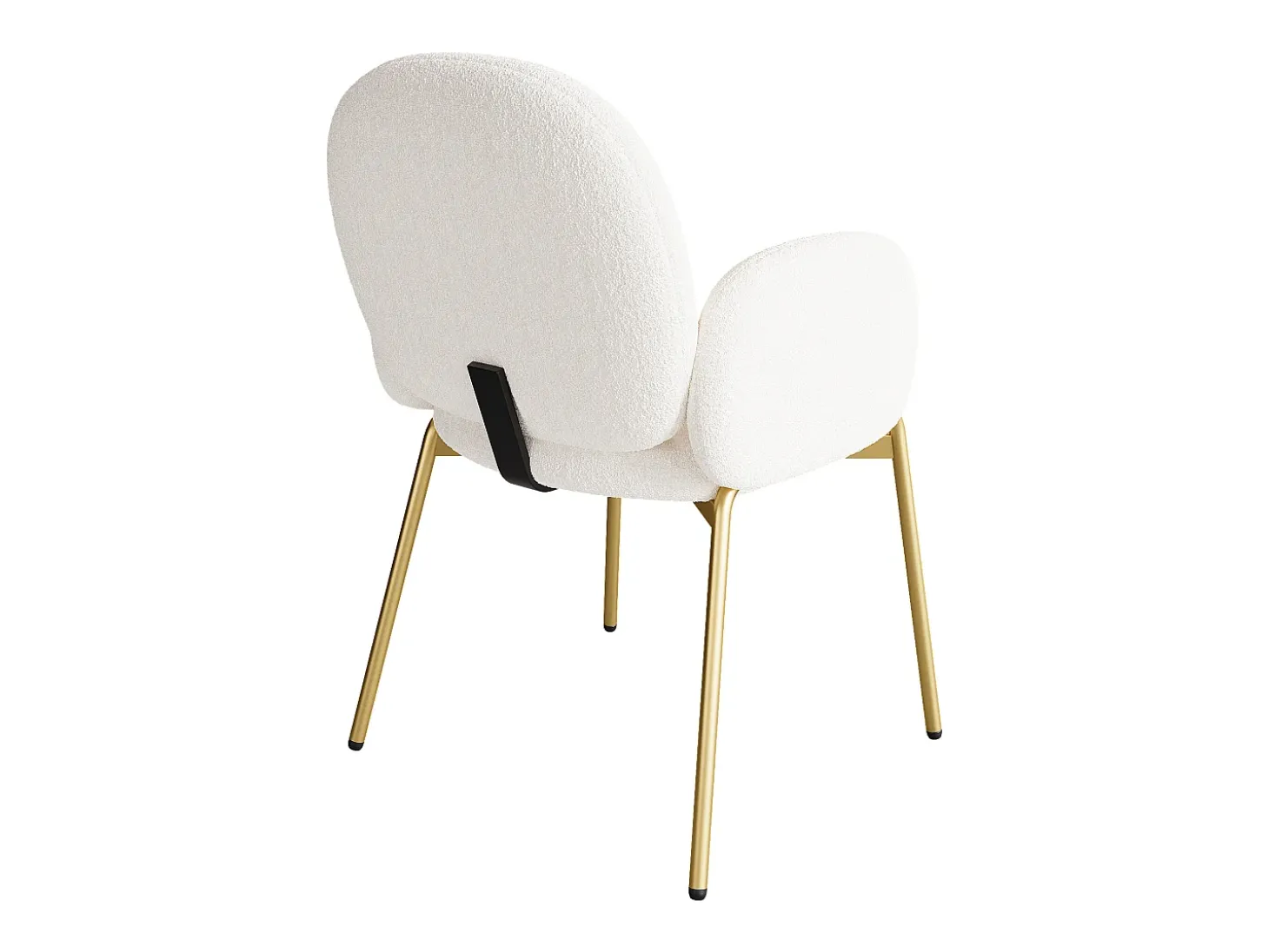 1 Silla en felpa - patas de metal dorado - silla de tocador - silla de comedor - Beige