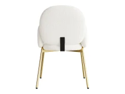 1 Silla en felpa - patas de metal dorado - silla de tocador - silla de comedor - Beige