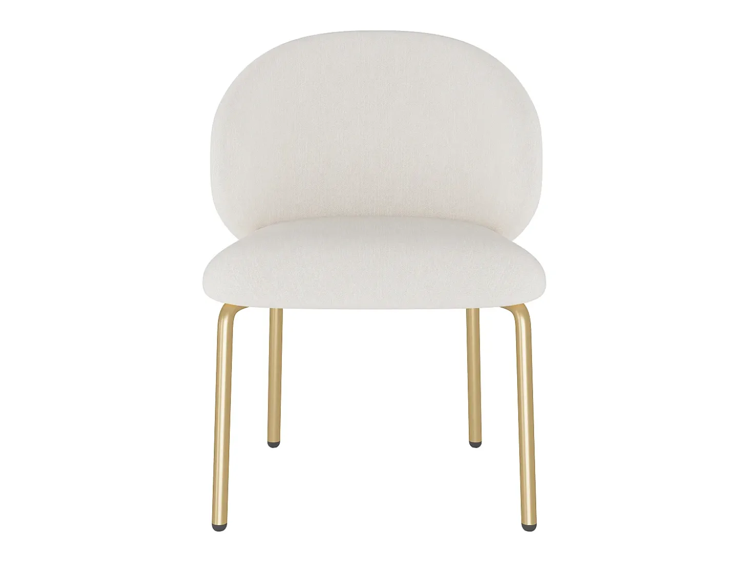 1 Silla en tela chenille - patas de metal dorado - silla de tocador - silla de comedor - Beige