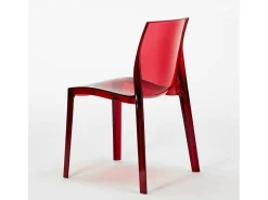 16 Silla Femme Fatale Grand Soleil transparentes Oferta Stock Bar Restaurante - Rojo Transparente