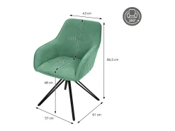 6 silla giratoria silla de comedor sillón giratorio 360 grados silla de salón ve