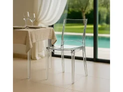 18 Sillas B-Side Grand Soleil bar cafetería transparentes Oferta stock - Transparente