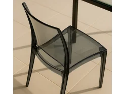 18 Sillas B-Side Grand Soleil bar cafetería transparentes Oferta stock - Transparente Antracita Negro