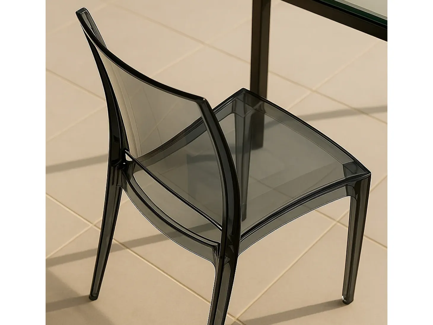 18 Sillas B-Side Grand Soleil bar cafetería transparentes Oferta stock - Transparente Antracita Negro