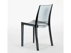 18 Sillas B-Side Grand Soleil bar cafetería transparentes Oferta stock - Transparente Antracita Negro
