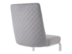 6 sillas cantilever en terciopelo y metal plateado - Diseño diamante - Carga máx. 150 kg - 55x45x87 cm - Gris