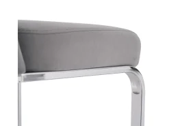 4 sillas cantilever en terciopelo y metal plateado - Diseño diamante - Carga máx. 150 kg - 55x45x87 cm - Gris