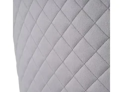 4 sillas cantilever en terciopelo y metal plateado - Diseño diamante - Carga máx. 150 kg - 55x45x87 cm - Gris