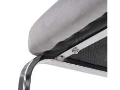 4 sillas cantilever en terciopelo y metal plateado - Diseño diamante - Carga máx. 150 kg - 55x45x87 cm - Gris