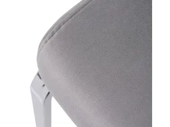 4 sillas cantilever en terciopelo y metal plateado - Diseño diamante - Carga máx. 150 kg - 55x45x87 cm - Gris