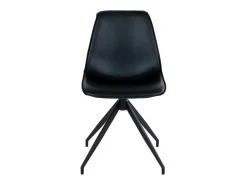 2 sillas de comedor de cuero sintético con pivote negro y pies negros