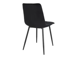 2 sillas de comedor de terciopelo de poliéster negro con pies negros
