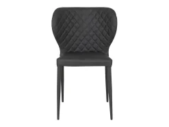 2 sillas de comedor en cuero sintético gris oscuro con pies negros