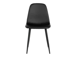 2 sillas de comedor en cuero sintético negro con pies negros