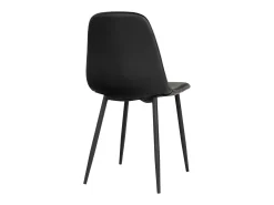 2 sillas de comedor en cuero sintético negro con pies negros