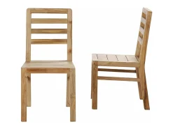 2 sillas de madera de teca reciclada maciza