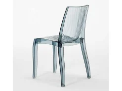 18 Sillas Dune Grand Soleil transparentes Oferta stock cafetería bar - Transparente Antracita Negro