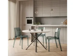 18 Sillas Dune Grand Soleil transparentes Oferta stock cafetería bar - Transparente Antracita Negro