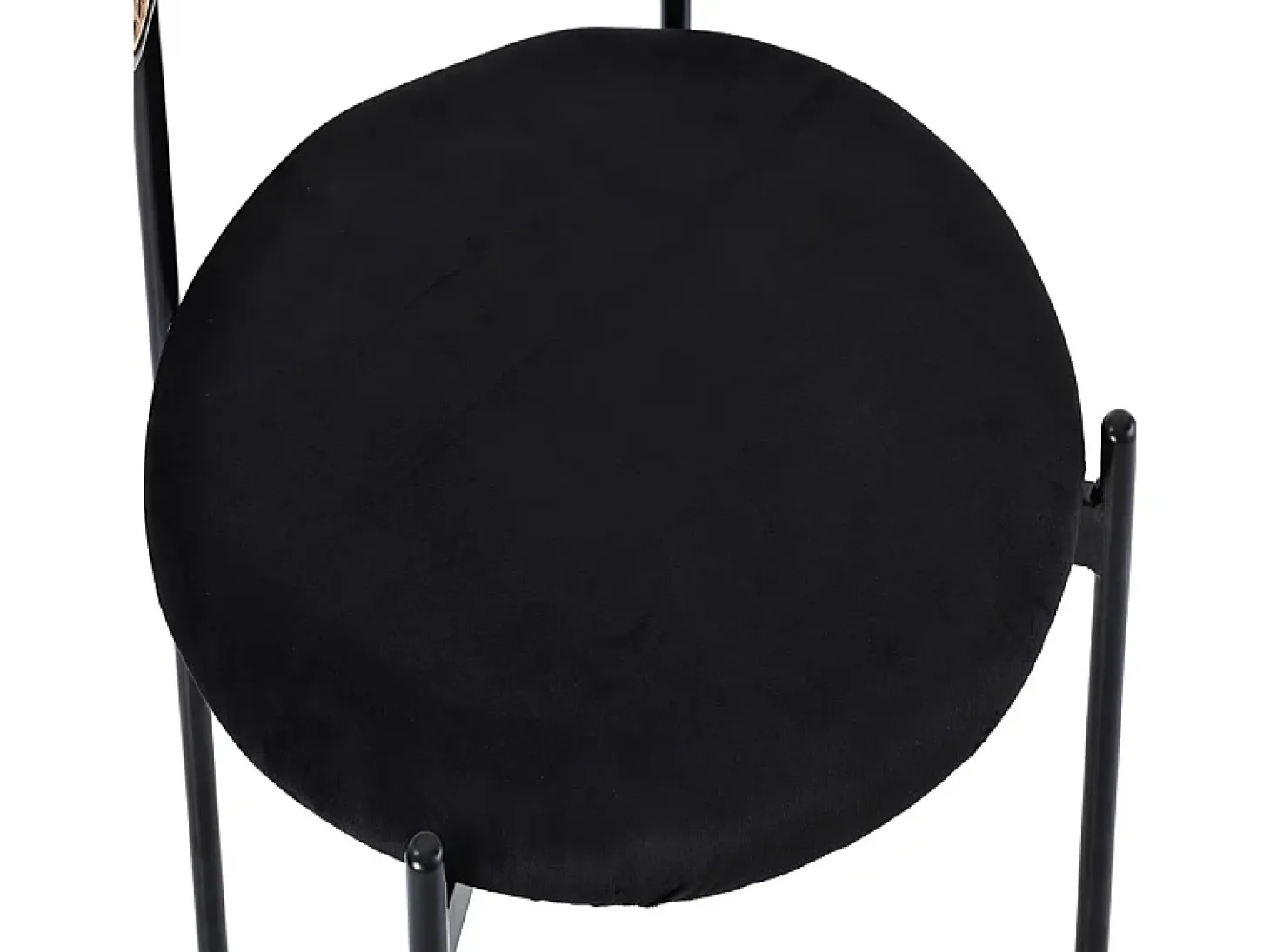 6 sillas en terciopelo y ratán - Patas de metal - Carga máxima 150 kg - 45×40×75 cm - Verde