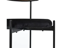 6 sillas en terciopelo y ratán - Patas de metal - Carga máxima 150 kg - 45×40×75 cm - Verde
