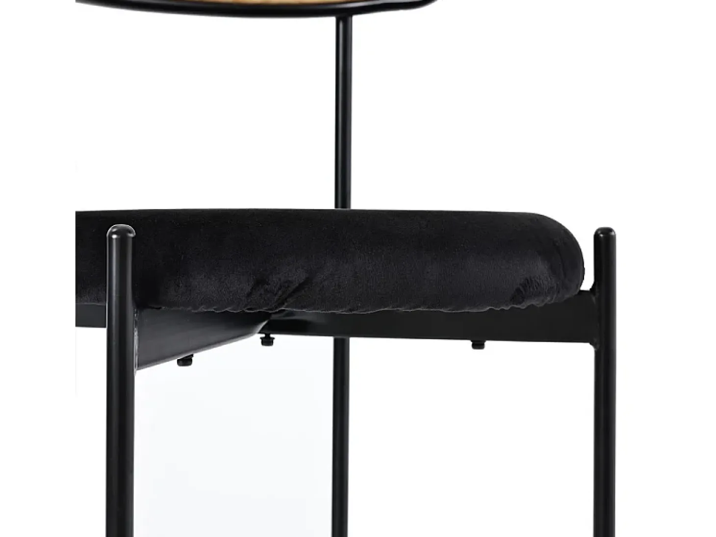6 sillas en terciopelo y ratán - Patas de metal - Carga máxima 150 kg - 45×40×75 cm - Verde