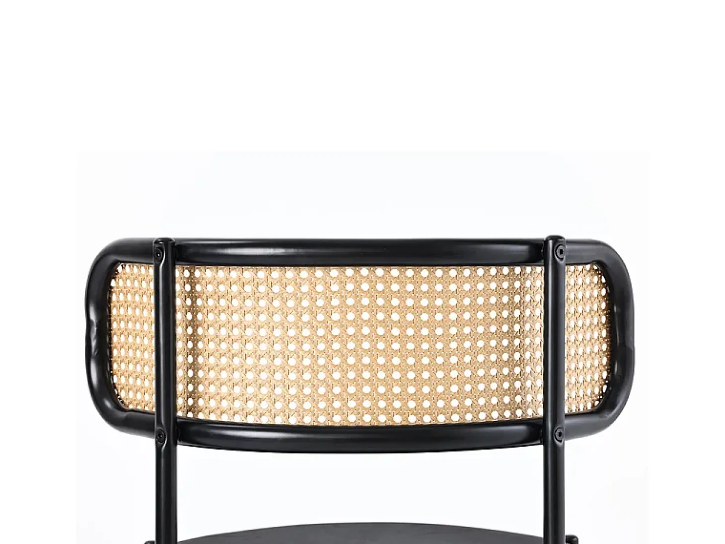 2 sillas en terciopelo y ratán - Patas de metal - Carga máxima 150 kg - 45×40×75 cm - Negro