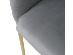 1 Sillón de terciopelo - con 4 patas de metal dorado - Gris