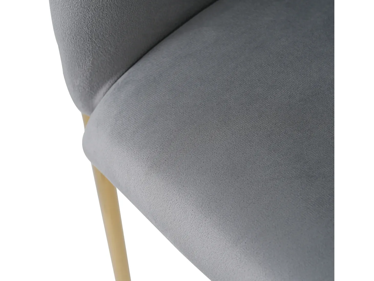 1 Sillón de terciopelo - con 4 patas de metal dorado - Gris