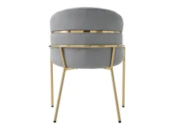 1 Sillón de terciopelo - con 4 patas de metal dorado - Gris