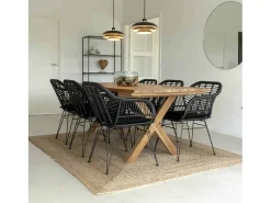 4 sillones de politretina negros TRIESTE