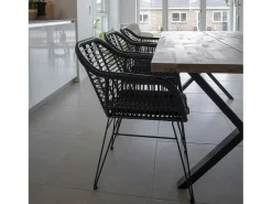 4 sillones de politretina negros TRIESTE