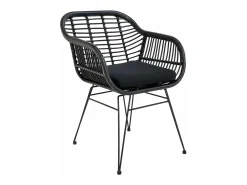 4 sillones de politretina negros TRIESTE