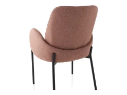 2 x sillas modernas de cocina tapizadas en tela con reposabrazos Antea - Rosa