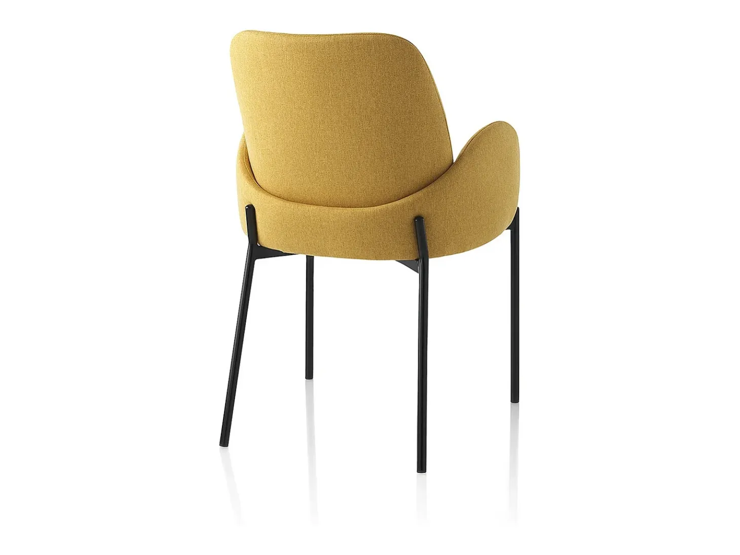 2 x sillas modernas de cocina tapizadas en tela con reposabrazos Antea - Amarillo