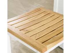 2 x Taburetes de Bar Cuadrado Silla Cocina Madera de Caucho y Pino Blanco FST29-WNx2 SoBuy ES