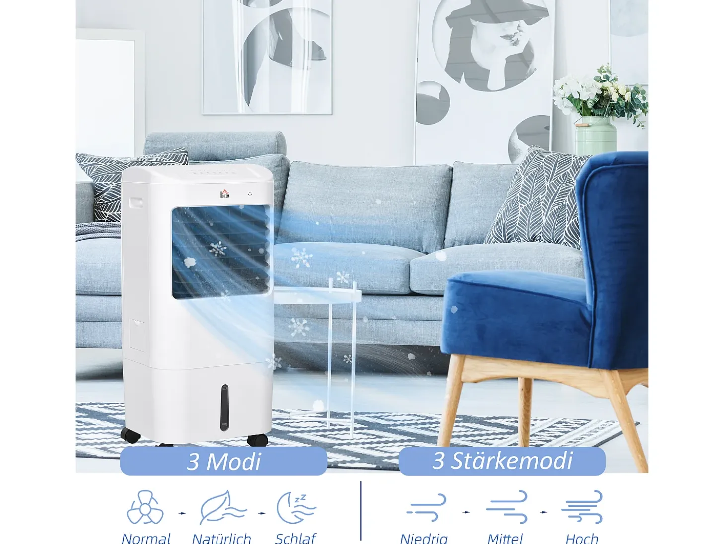 Aire acondicionado portátil 3 en 1 con función de enfriamiento y humidificación, 15 L, oscilación de 60°, control remoto, pantalla LED, para habitaciones de 20 m²