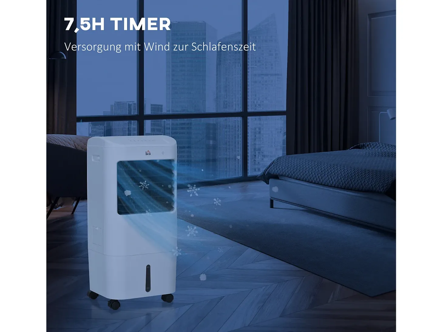 Aire acondicionado portátil 3 en 1 con función de enfriamiento y humidificación, 15 L, oscilación de 60°, control remoto, pantalla LED, para habitaciones de 20 m²