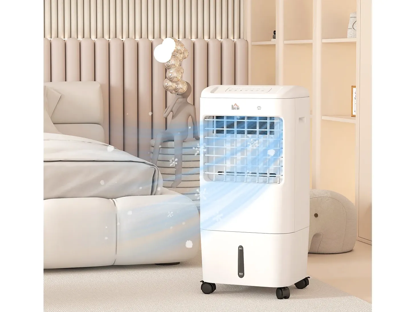 Aire acondicionado portátil 3 en 1 con función de enfriamiento y humidificación, 15 L, oscilación de 60°, control remoto, pantalla LED, para habitaciones de 20 m²