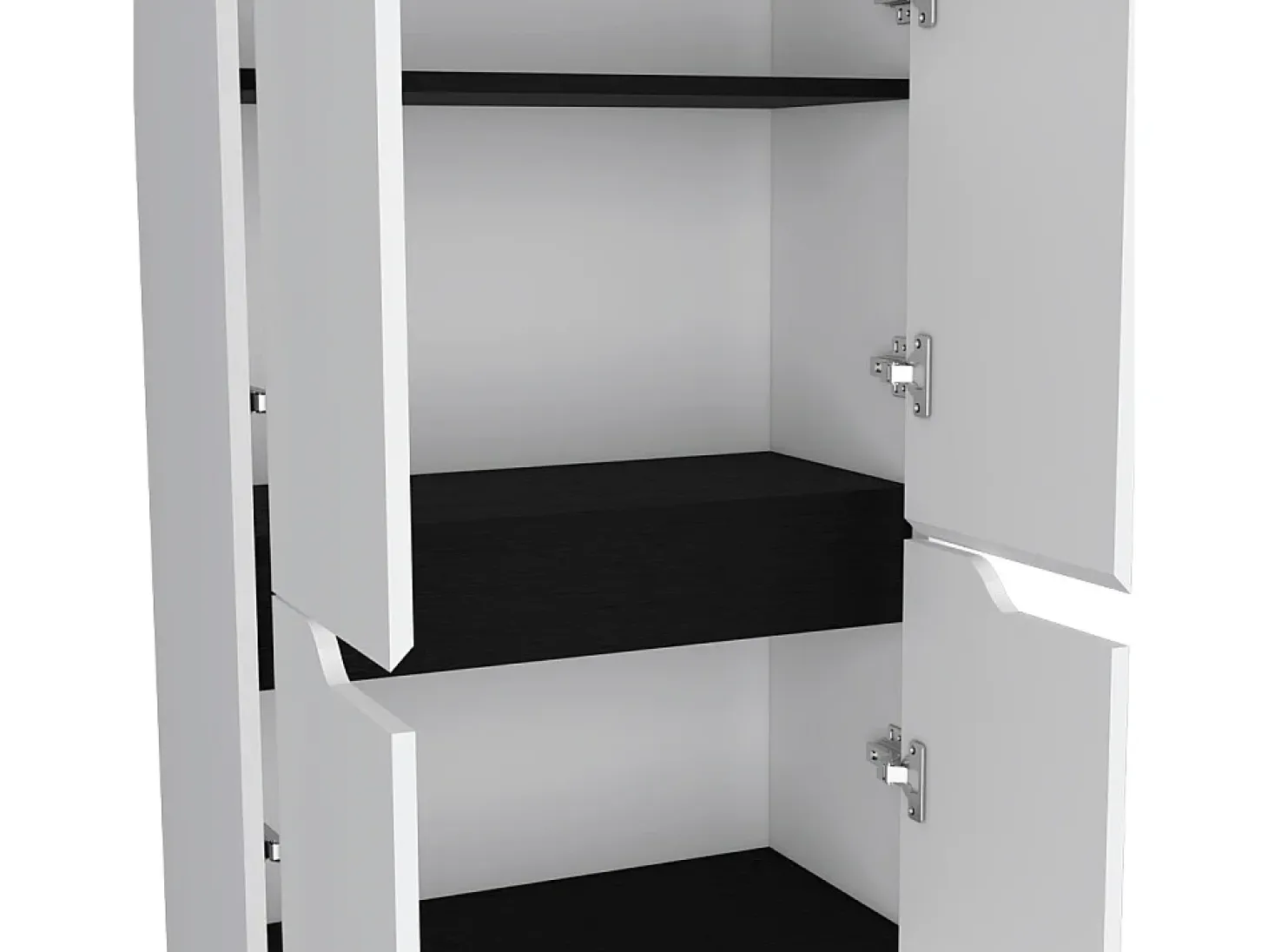 Alacena Herring en melamina con 4 puertas y 5 estantes , blanco , 170 cm X 60 cm X 30 cm