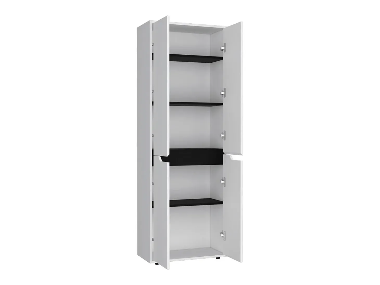 Alacena Herring en melamina con 4 puertas y 5 estantes , blanco , 170 cm X 60 cm X 30 cm