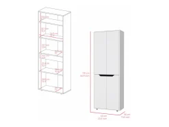 Alacena Herring en melamina con 4 puertas y 5 estantes , blanco , 170 cm X 60 cm X 30 cm