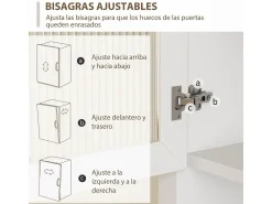 Alacena Valdena Homcom 1 cajón + 4 puertas blanco 180x79x40 cm