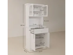 Alacena Valdena Homcom 1 cajón + 4 puertas blanco 180x79x40 cm