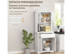 Alacena Valdena Homcom 1 cajón + 4 puertas blanco 180x79x40 cm