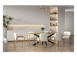 ALBAN-Sillón de mesa crudo y fresno natural (x2)