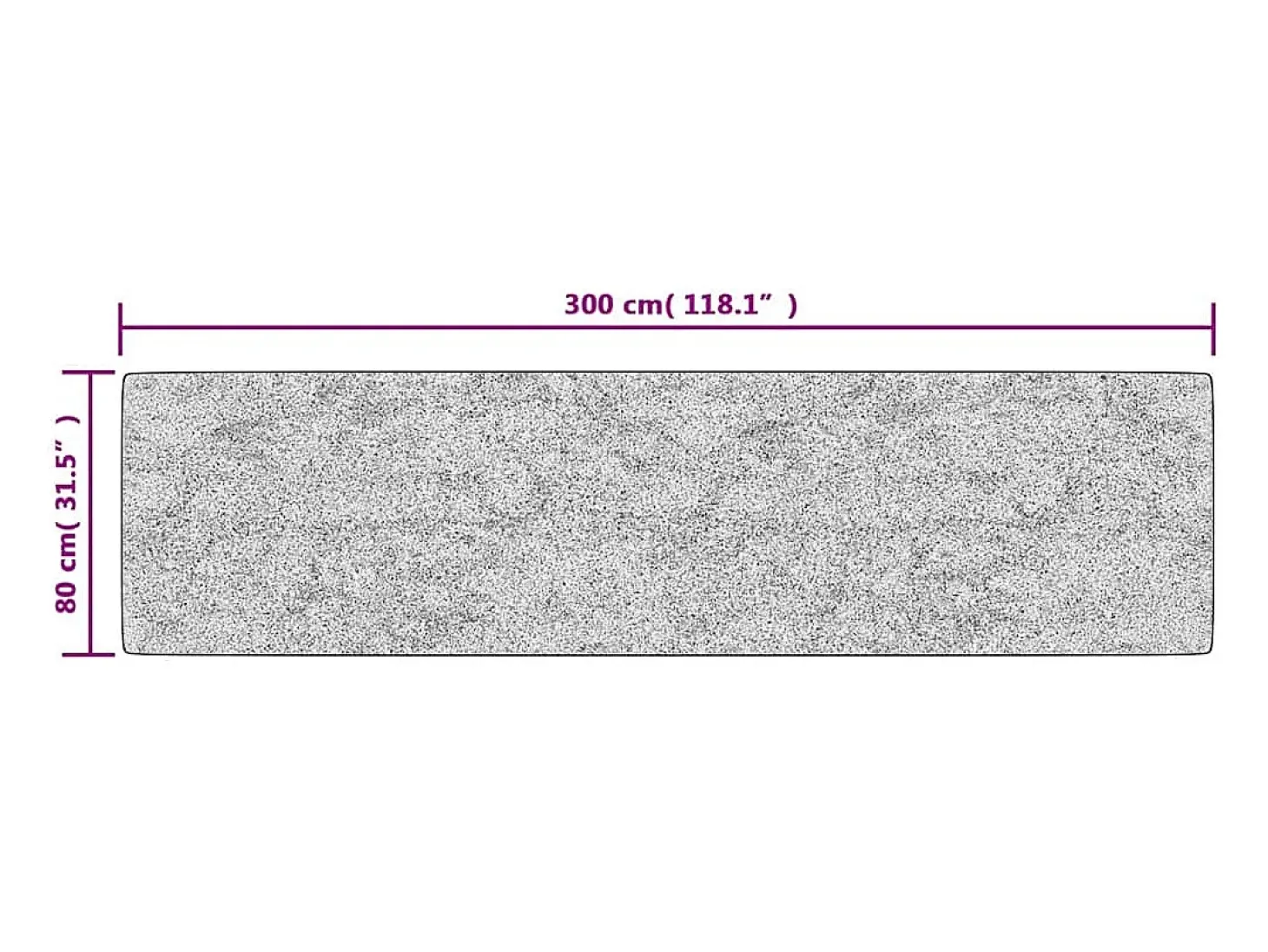 Alfombra antideslizante lavable 80x300 cm Gris